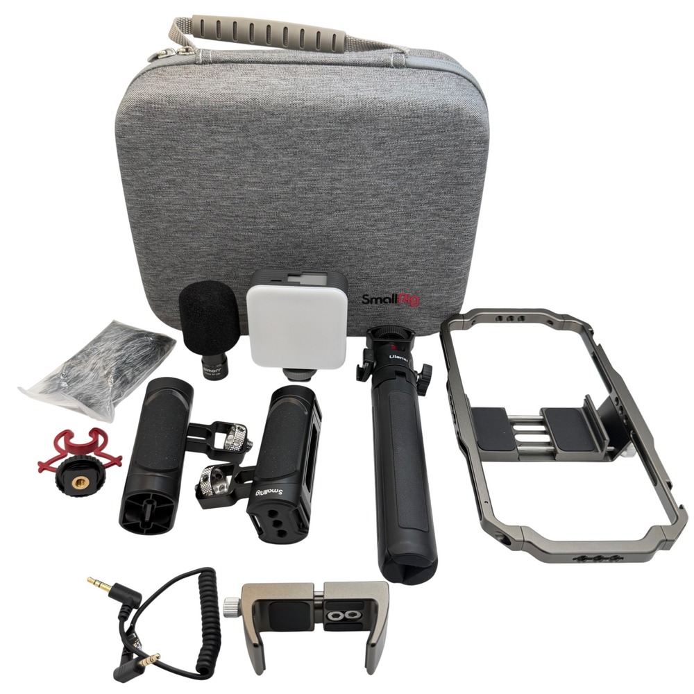 SmallRig All-In-One Video Kit for Smartphone Creators P96 LED Light Mic Case